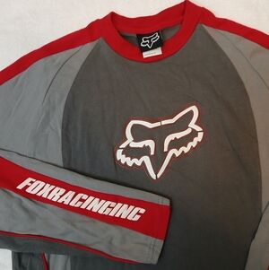 Vintage Fox Racing 90's Cotton Long Sleeve T-Shirt Y2K Large‎